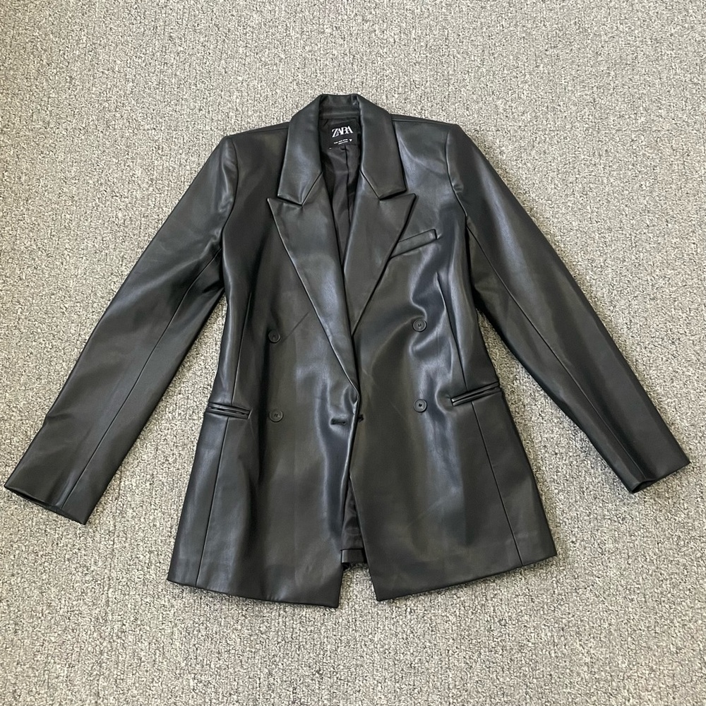 NWOT Zara Faux Leather Blazer